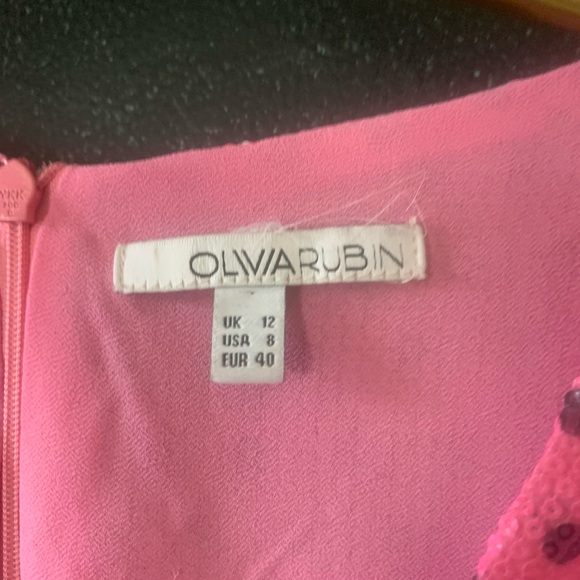 Olivia Rubin 'Imogene pink polka dot sequin dress UK 12 US 8 EUC - Picture 6 of 8